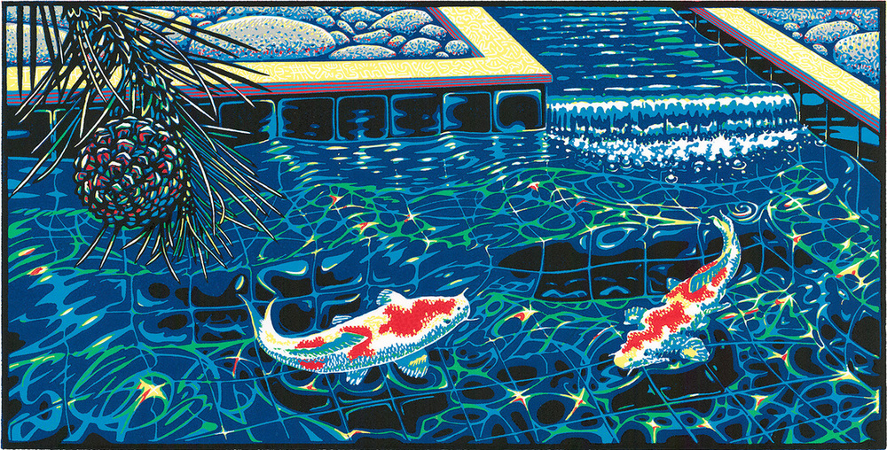 Spill Pond — linoleum print by Patrick Simon