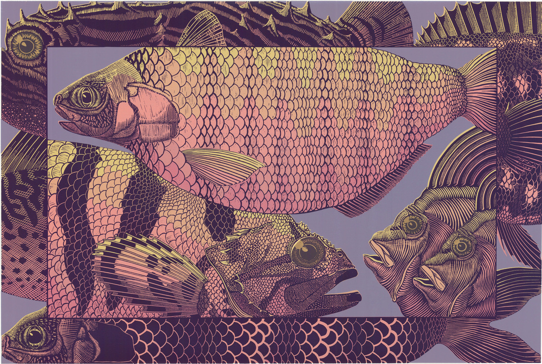 Deep Sea Fish — serigraph by Patrick Simon